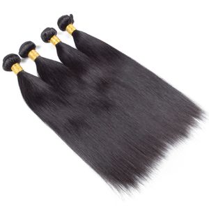 100% Human Hair Weft Hot Selling Grad 12A Dubbel Wefted Vietnames Hårförlängningar Peruanska indiska brasilianska naturliga svart silkeslen Straight