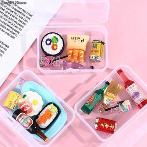 Kitchens Play Food 1 12 Cute Mini Doll House Mini Beverage Bottles Cake Dessert Bento Food Pretend Game Food Toys Kitchen Accessories 5 pieces d240525