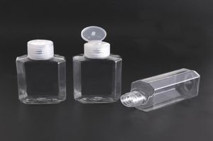 60 ml plast tom hand sanitisator alkohol påfyllningsbar flaska lätt att bära transparent husdjur handrensning tvålflaskor för vätska 06444324