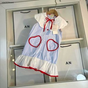 Новые девочки юбка детская дизайнерская одежда Размер 100-150 см. Красный карман дизайн принцесса платье Summer Baby Partydress 24 мая