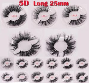 3D Mink Eyelash 5d 25mm Långt tjocka Mink Lashes With Eye Lash Packaging Box Eyes Makeup Maquillage4783219