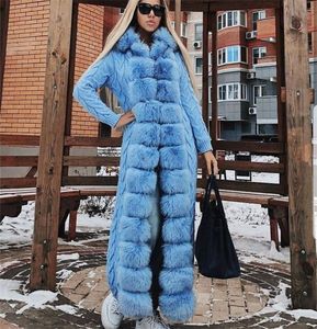 YOLOAgain women hooded fur cardigan sweater ladies real fur coat Xlong 120125 T2009083435277