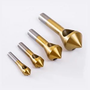 90 graus Desemploring Cutter Cutters Chanking Drill Bits HSS Titanium revestido com orifício liso Ferramenta de perfuração de perfuração de metal de metal