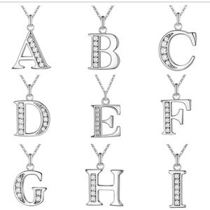 Pendant Necklaces SUMENG 2024 New 26 Letter A-Z Silver Plated Necklace Colorful Jewelry Pendant Metal Stamp S2452599 S2452466