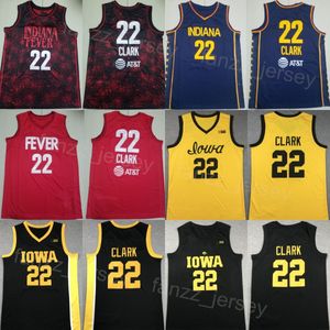 Män 22 Caitlin Clark Indiana Fever Jerseys College Basketball 2024-25 Iowa Hawkeyes University Brodery and Sewing Pure Cotton Navy Blue White Black Yellow Red