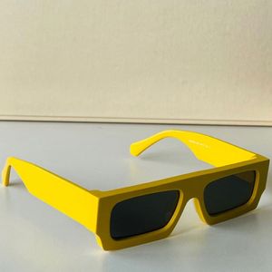 Дизайнерские солнцезащитные очки OMRI006 Модные роскошные классические прямоугольные желтые зеркальные ножки с двойной стрелкой мужчины и женщины для отдыха ультрафиолето