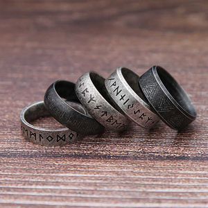 Para pierścionków mody retro viking runowy pierścień dla mężczyzn 316L Pierścień sztabki nierdzewnej odin Pinia Para prosta biżuteria hurtowa s2452455