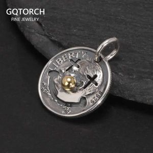 Pendant Necklaces Genuine 925 Sterling Silver Vintage Clown Coins Mens and Womens Pendants Necklace Sweater Chain Jewelry T240524