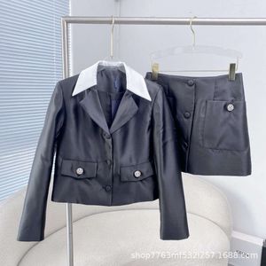 Women's Suits & Blazers Small Short Style Contrast Coat+a-line Wrapped Hip Half Skirt Showcase Elegance Full of Girl Feeling