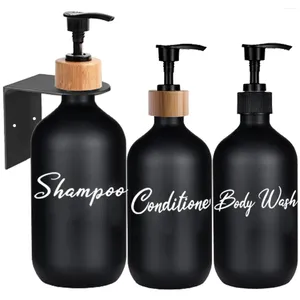 Liquid Soap Dispenser Bathroom Shampoo Conditioner Body Wash Bottles Refillable Lotion Empty Bottle Waterproof Printing Font