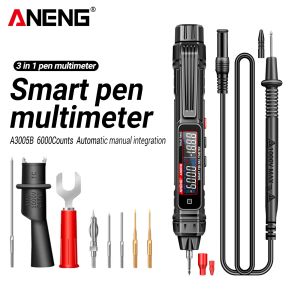 Aneng A3005B 6000 Count Professional Multimeter Pen Phase Detector Detector Ac/DC Meter Ohm Temp Diode Electrician Tools