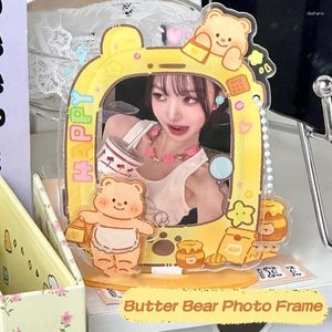 Frames insanclic kpop pocard manteiga urso urso de placa pós pó de embalagem suprimentos ídolo imagens protetora estojo