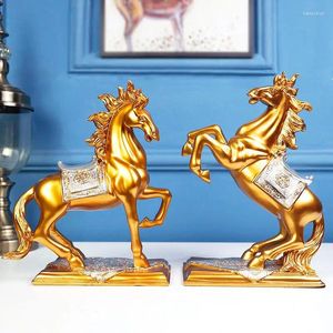 Dekoracyjne figurki stały statua żywica koni do biura dekoracja domu ozdoby zwierząt rzeźba rzeźba figurka sztuki figurka