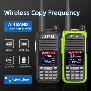 Abbree AR-730 6 Bands Amateur Ham Двухэтажный радио-радио 256CH Air Band Walkie Talkie Noaa vox USB SOS LCD Color Police Scanner Aviation