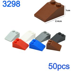 50Pcs Slope 3298 Bricks 33° 3x2 Inclined Roof City DIY Building Block Compatible Assembles Particle Educational Creative Kid Toy