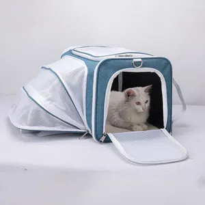猫キャリアペットキャリアバッグ折りたたみ可能な拡張可能なポータブル犬車