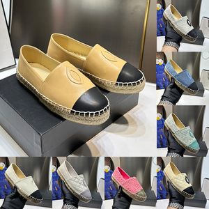 Tasarımcı Loafers Kadınlar Klasik Fisherman Espadrilles Ayakkabı Düz ​​Deri Loafer Slipper Flats Yaz Loe Terlik Bayanlar Elbise Ayakkabı Kadınlar İçin Lüks Sandalet