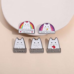 Cartoon Creative Cute Distintivo di fascia alta Cat di fascia alta Lettera inglese Simplicità Instagram Rainbow Animal BreadPin