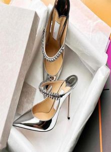 Design de luxo elegante Bing baily Sapatos de vestido de noiva saltos altos mulheres Crystal Pearl Strap Women039S bombas aponta dedo do pé sexy Lady3958926