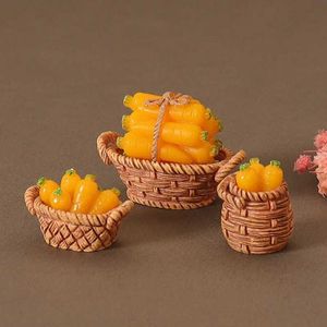 Kitchens Play Food 1 set of 1/12 mini doll house carrot basket model kitchen food accessories used for doll house decoration children pretend to play with toys d240525