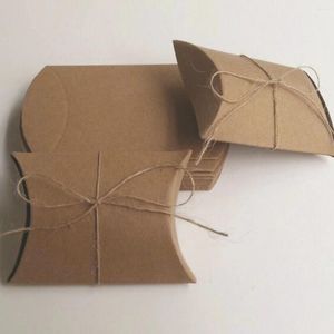 Embrulho de presente 50pcs caixa de papel brown kraft para festas favores de aniversário de festas jóias de doces de embalagem presentes