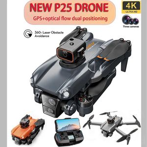 ドローン2024新しいP25ドローン4K 8K HD Gカメラエアリア写真折りたたみRC 4ヘリコプター障害物ミニドローンリモートコントロールおもちゃS24525