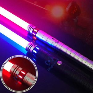 LED Toys Lightber Metal Laser Games RGB Lightbs 7 Color Shift Children Soundfonts Force FX FX Blaster Games Jedi Lazer Sword Gift Q240524