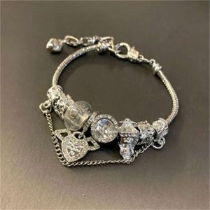 Pandorabracelet Instagram Nisza Lekka luksusowa bransoletka w stylu biżuterii w stylu biżuterii, wszechstronna dla kobiet, skrzydła anioła, łapacz snów, uciekająca księżniczka 741