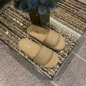 Chanells Shoe New Xiaoxiangfeng Designer Shoe Chanells Sandal Women's Summer Chanells Slipper Outwear Beach Shoe Chain Rope Handwoven Beach Channelsan 171