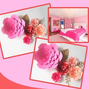 Dekorativa blommor diy konstgjorda fleurs artificielles bakgrundsjättpapper 5st lämnar 3st för sovrum vägg deco färg tema