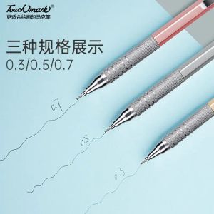 0.3 0.5 0.7 2.0 Metal Automatic Pencil For Art Student Retractable Pen Lead Cartographic Writing Antiskid Pencils For Exam