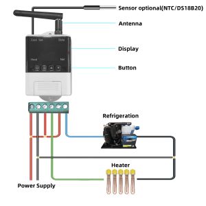 AC110-230V WIFIサーモスタットDTC-201 2201水族館水槽暖房/冷却用の電子インテリジェント温度コントローラー