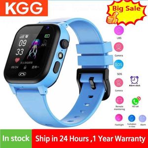 Zegarki dla dzieci KGG Dziecięce Smartwatch Telefon komórkowy LBS SOS Pozycja kamery SIM Karta Głosa Chat Flash Camera Barm Balm Barm Difts Prezent Smartwatch D240525