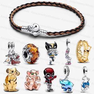 2024 Desenvolvimento The Lion Kings Simbas Charm Bracelet for Women Marves Deadpools Charms Fit Pandoras Bracelet Ring 925 Silver Designer Jewelry Gift