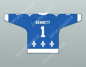 Gary Bennett Custom 1 Le National de Quebec Blue Hockey Jerseyy- Lance et Compte Top Stitched S-M-L-XL-XXL-3xl-4xl-5xl-6xl