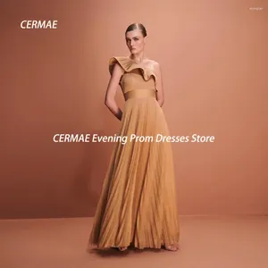 Abiti per feste CERMAE Chiffon A-Line Populer Populer Ruffle Gown Abito da sera lungo il pavimento abito elegante per donne 2024