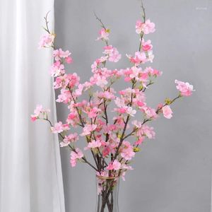 Decorative Flowers Artificial Cherry Blossom Flower Branch Silk Spring Peach Plum Fake Stems For Wedding Party Home DIY Decor Floral