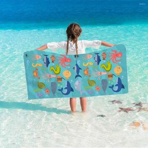Toalha 1pc meninos e meninas adorável desenho animado marinho animal ultra-fibras fibras finas de secagem rápida altamente absorventes toalhas de banho