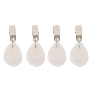 Table Cloth 4 Pcs White Sheer Curtains Tablecloth Pendant Windproof Weights Clip Home Accessories Stone Holders