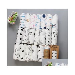 Cobertores Swadling 62 Styles Baby Muslin Ddles 100% algodão Casamento de roupas de cama Recém -nascidos Toalhas de banho 122x122cm Drop Datury Kids Mate Otlb1