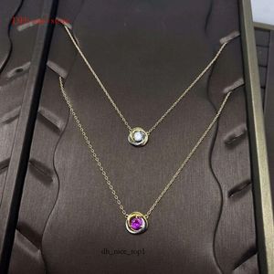 Cart Necklace Bracelet For Women Luxury Jewelry Technology Inlaid With Purple Tricolor Main Diamond Necklace V Gold Plated Rose Gold 7578