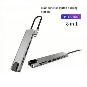 USB C Hub Ethernet USB C 4K HDMI-compatible Adapter 8 IN1 Multiport Type C Adapter for MacBook iPad Pro Dell Hp Lenovo