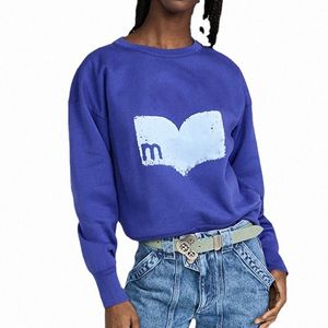 2024SS ISABEL MARANT Designer Sorto moletom Fashion Capuz clássico impresso com letras Terry Cotton Sweater Mulheres roupas 7 cor U2on#