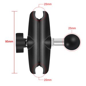 65mm/95mm/150mm Short Long Double Socket Arm for 1 inch Ball Bases for Camera Bicycle Motorcycle Phone Holder Mount Accessory