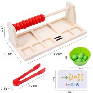 Montessori Math Toys Clip Bead Game Number Arithmetic Color Cognitive Sorting Fine Motor Skills Wooden Children Educational Toys