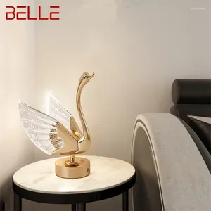 Bordslampor Belle Modern LED Swan laddningsbar lampa Creative Design Desk Light Decor for Home Living Room