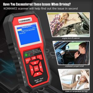 Konnwei KW850 Professional OBD2 Scanner Auto Codice automatico Lettore Diagnostico Strumento di scansione della luce del motore per auto OBD II dopo il 1996