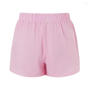 Frauen Shorts Leichtes Frauen gestreifter Druck Sommer mit hoher elastischer Taille Retro Lose Fit Casual Sporty für Homewear