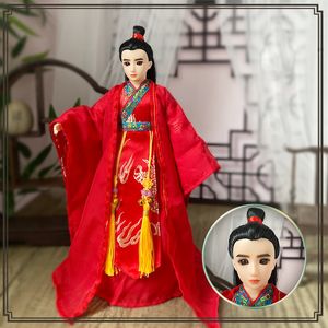 30 cm chinesische Puppe Altes Kostüm Hanfu 1/6 Mann Puppen Prince Martial Arts Roman Knight Ancient TV Drama Charaktere Figurenspiele