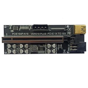 2024 PCI Express 1x до 16x усиление 009S PCI-E Riser Card Card SATA 6PIN Power 0,6M 1M USB3.0 Кабель для графической карты для карты Reser Express Card